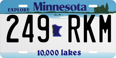 MN license plate 249RKM