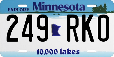 MN license plate 249RKO