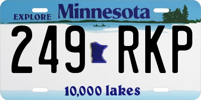 MN license plate 249RKP