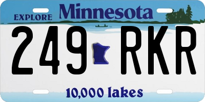 MN license plate 249RKR