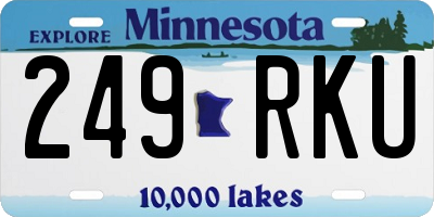 MN license plate 249RKU