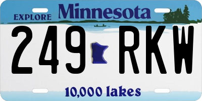 MN license plate 249RKW