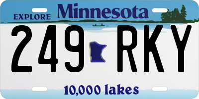 MN license plate 249RKY
