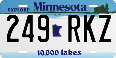 MN license plate 249RKZ