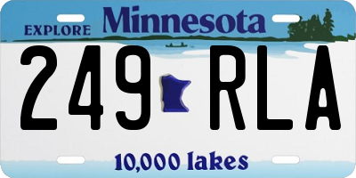 MN license plate 249RLA