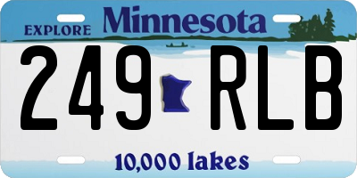 MN license plate 249RLB