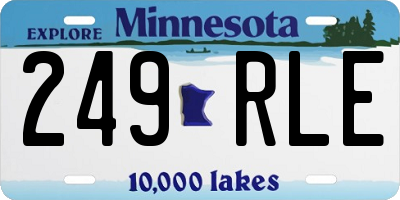 MN license plate 249RLE