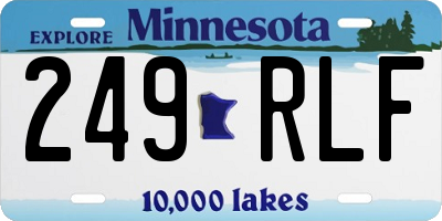 MN license plate 249RLF