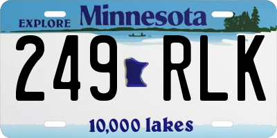 MN license plate 249RLK