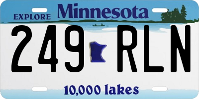 MN license plate 249RLN