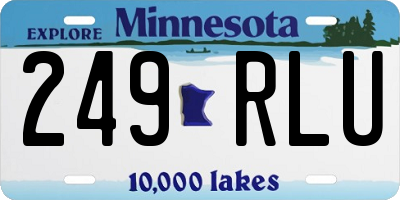 MN license plate 249RLU