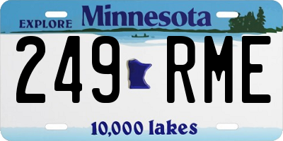 MN license plate 249RME
