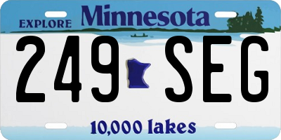 MN license plate 249SEG
