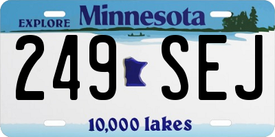 MN license plate 249SEJ