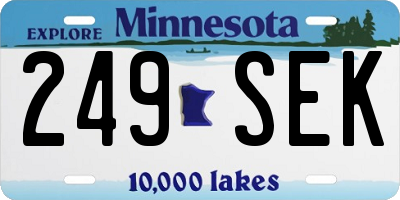 MN license plate 249SEK