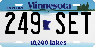MN license plate 249SET