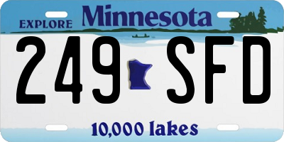 MN license plate 249SFD