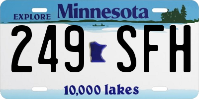 MN license plate 249SFH