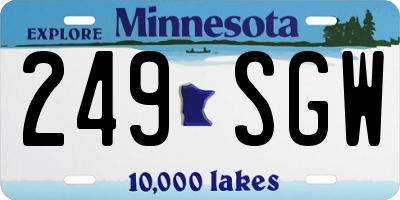MN license plate 249SGW