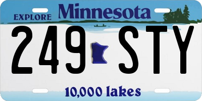 MN license plate 249STY
