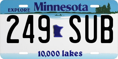 MN license plate 249SUB