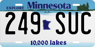 MN license plate 249SUC