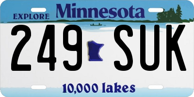MN license plate 249SUK