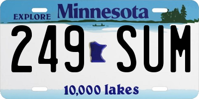 MN license plate 249SUM