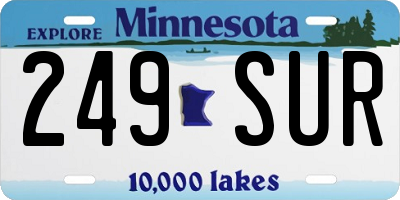 MN license plate 249SUR