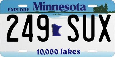MN license plate 249SUX