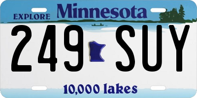 MN license plate 249SUY
