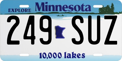 MN license plate 249SUZ