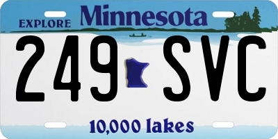 MN license plate 249SVC
