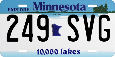 MN license plate 249SVG