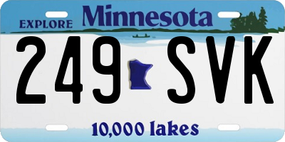 MN license plate 249SVK