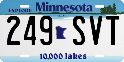 MN license plate 249SVT