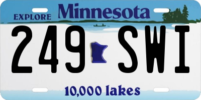MN license plate 249SWI