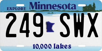 MN license plate 249SWX