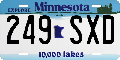 MN license plate 249SXD