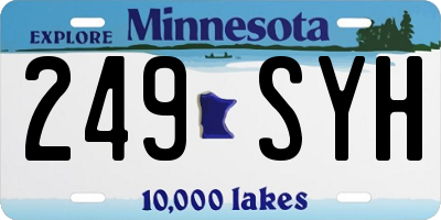 MN license plate 249SYH