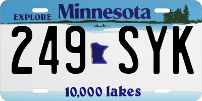 MN license plate 249SYK