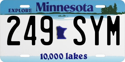 MN license plate 249SYM