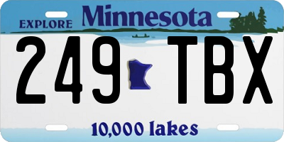 MN license plate 249TBX
