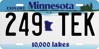 MN license plate 249TEK