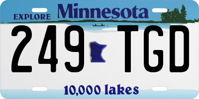 MN license plate 249TGD