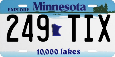 MN license plate 249TIX