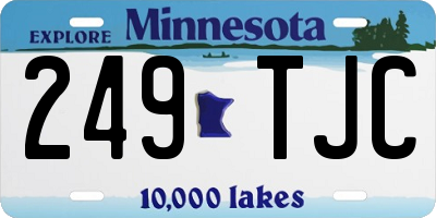 MN license plate 249TJC