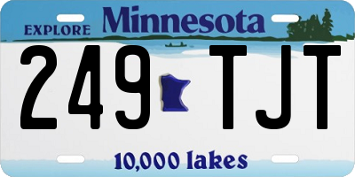 MN license plate 249TJT