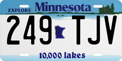MN license plate 249TJV