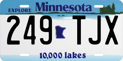 MN license plate 249TJX